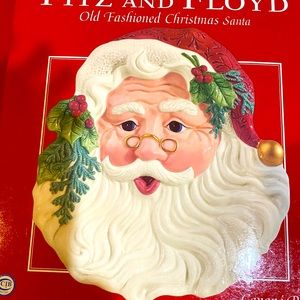 Fitz and Floyd Old Fashioned Christmas Santa Canapé Dish